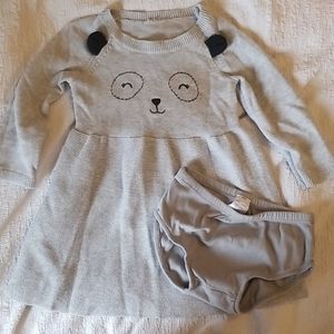 Long sleeve sweater dress and diaper cover